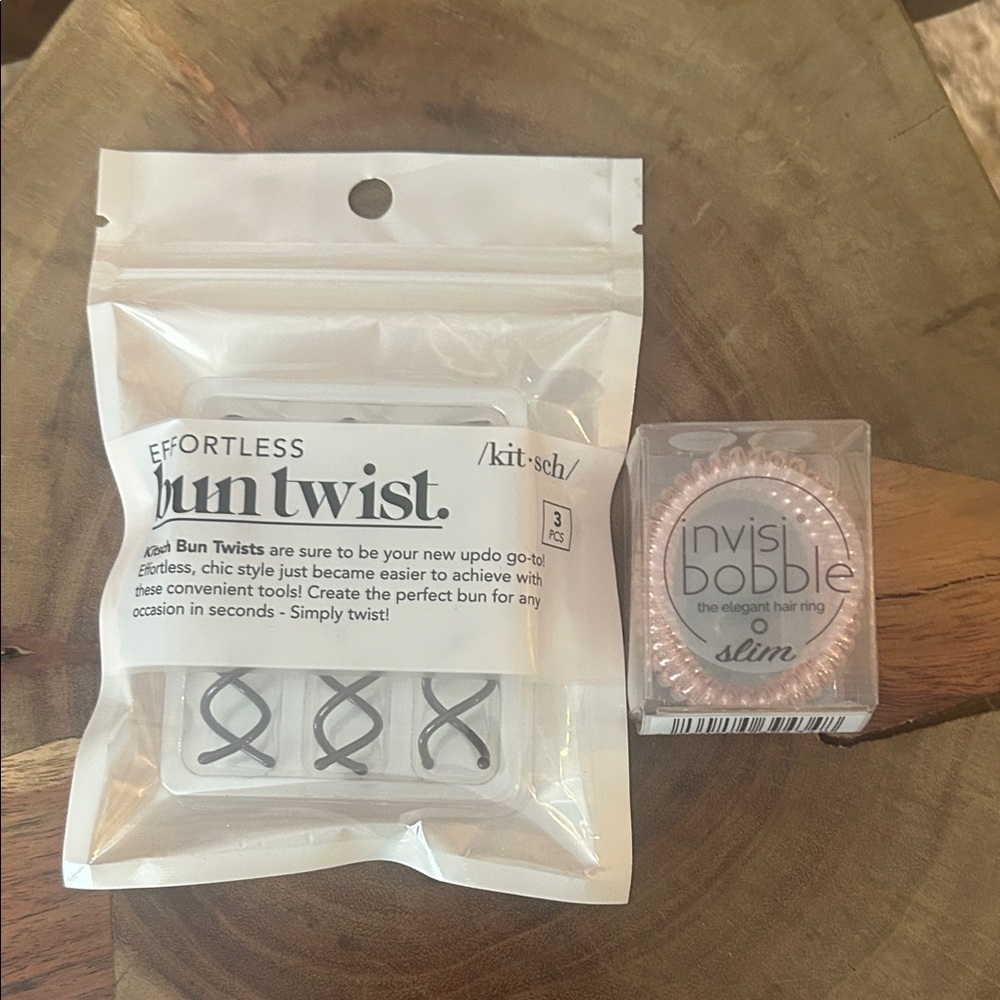 New Sealed Hair Accessories Kitsch bun twists and invisi bobble hair rings